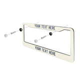 Custom Cream Blue License Plate Frame