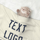 Custom Cream Blue Pet Blanket