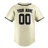 Custom Cream & Blue Colors Design Sports Baseball Jersey