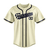 Custom Cream & Blue Colors Design Sports Baseball Jersey