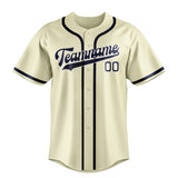 Custom Cream & Blue Colors Design Sports Baseball Jersey