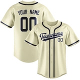 Custom Cream & Blue Colors Design Sports Baseball Jersey