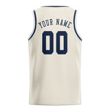 Custom Cream & Blue Colors Design Sports Basketball Jersey