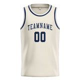 Custom Cream & Blue Colors Design Sports Basketball Jersey