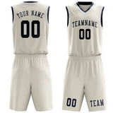 Custom Cream Blue Basketball Set
