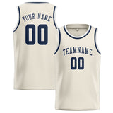 Custom Cream & Blue Colors Design Sports Basketball Jersey