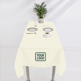 Custom Cream Blue Square Table Cloth