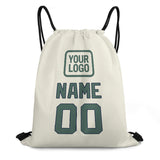 Custom Cream Blue Green Drawstring Bag