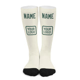 Custom Cream Blue Green Knee-High Sock
