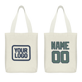 Custom Cream Blue Green Canvas Tote Bag