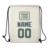 Custom Cream Blue Green Drawstring Bag
