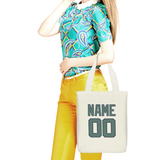 Custom Cream Blue Green Canvas Tote Bag