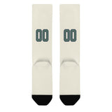 Custom Cream Blue Green Knee-High Sock
