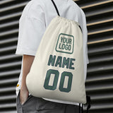 Custom Cream Blue Green Drawstring Bag