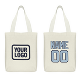 Custom Cream Light Blue Canvas Tote Bag