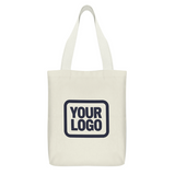Custom Cream Light Blue Canvas Tote Bag