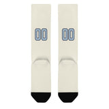 Custom Cream Light Blue Knee-High Sock