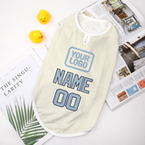 Custom Cream Light Blue Pet Vest