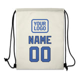 Custom Cream Sky Blue Drawstring Bag