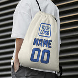 Custom Cream Sky Blue Drawstring Bag