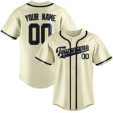 Custom Cream & Navy Colors Design Sports Baseball Jersey