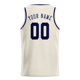 Custom Cream & Navy Colors Design Sports Basketball Jersey