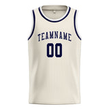 Custom Cream & Navy Colors Design Sports Basketball Jersey