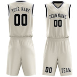 Custom Cream Navy Basketball Set