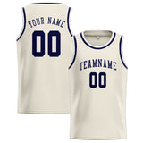 Custom Cream & Navy Colors Design Sports Basketball Jersey