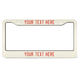 Custom Cream Orange Red License Plate Frame