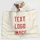 Custom Cream Orange Red Pet Blanket