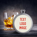 Custom Cream Orange Red Hip Flask