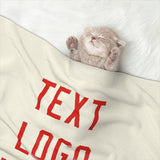Custom Cream Orange Red Pet Blanket