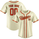 Custom Cream & Orange Red Colors Design Sports Baseball Jersey