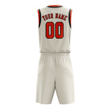 Custom Cream Orange Red Basketball Set