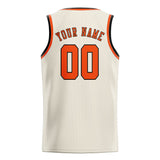 Custom Cream & Orange Red Colors Design Sports Basketball Jersey