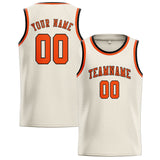 Custom Cream & Orange Red Colors Design Sports Basketball Jersey