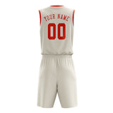 Custom Cream Orange Red Basketball Set