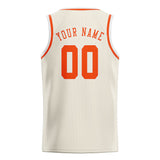 Custom Cream & Orange Red Colors Design Sports Basketball Jersey