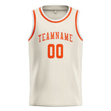 Custom Cream & Orange Red Colors Design Sports Basketball Jersey