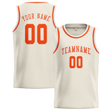 Custom Cream & Orange Red Colors Design Sports Basketball Jersey