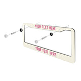 Custom Cream Pink License Plate Frame