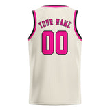 Custom Cream & Pink Colors Design Sports Basketball Jersey