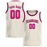 Custom Cream & Pink Colors Design Sports Basketball Jersey