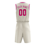Custom Cream Pink Basketball Set