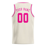 Custom Cream & Pink Colors Design Sports Basketball Jersey
