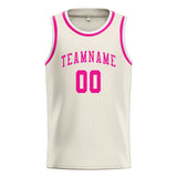 Custom Cream & Pink Colors Design Sports Basketball Jersey