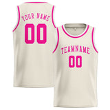 Custom Cream & Pink Colors Design Sports Basketball Jersey