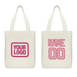 Custom Cream Light Pink Canvas Tote Bag