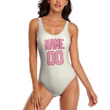Custom Cream Light Pink Swimsuit